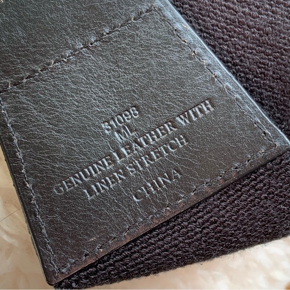 Black Belt Genuine Leather And Linen Stretch Silver Accents Women’s Size M/L - Picture 12 of 15